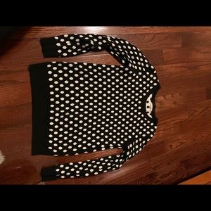 Black and white polka dot sweater sz Small
